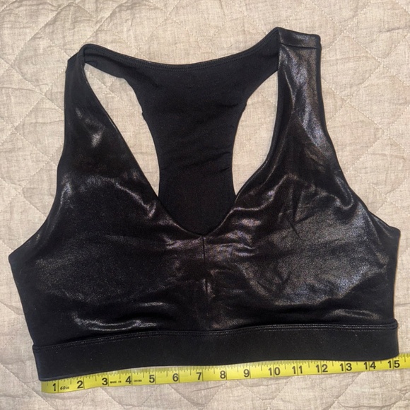 FABLETICS On-The-Go Midi Medium Impact Sports Bra Black Fog Foil Size L - Picture 4 of 5